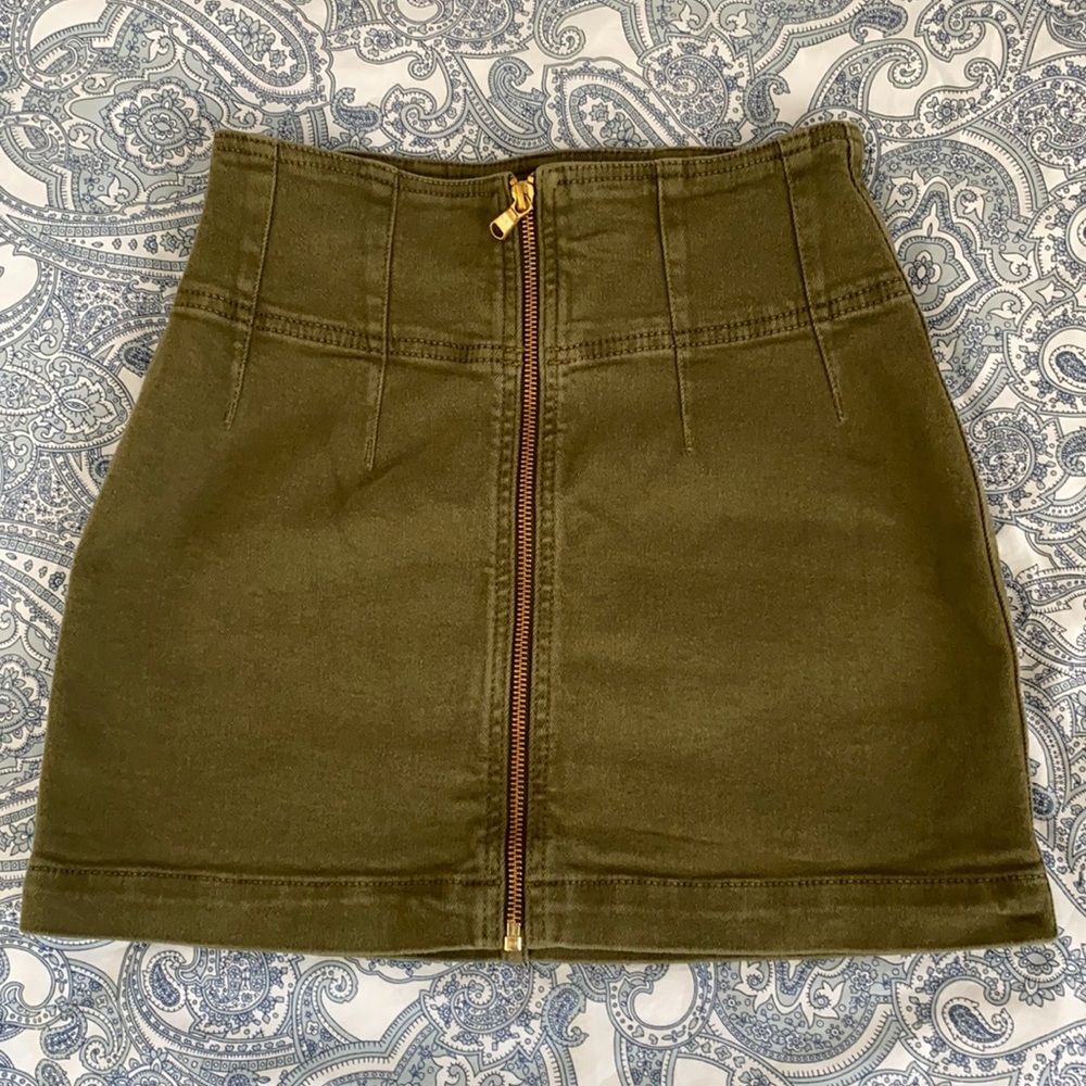 Free People Mini Skirt, Olive